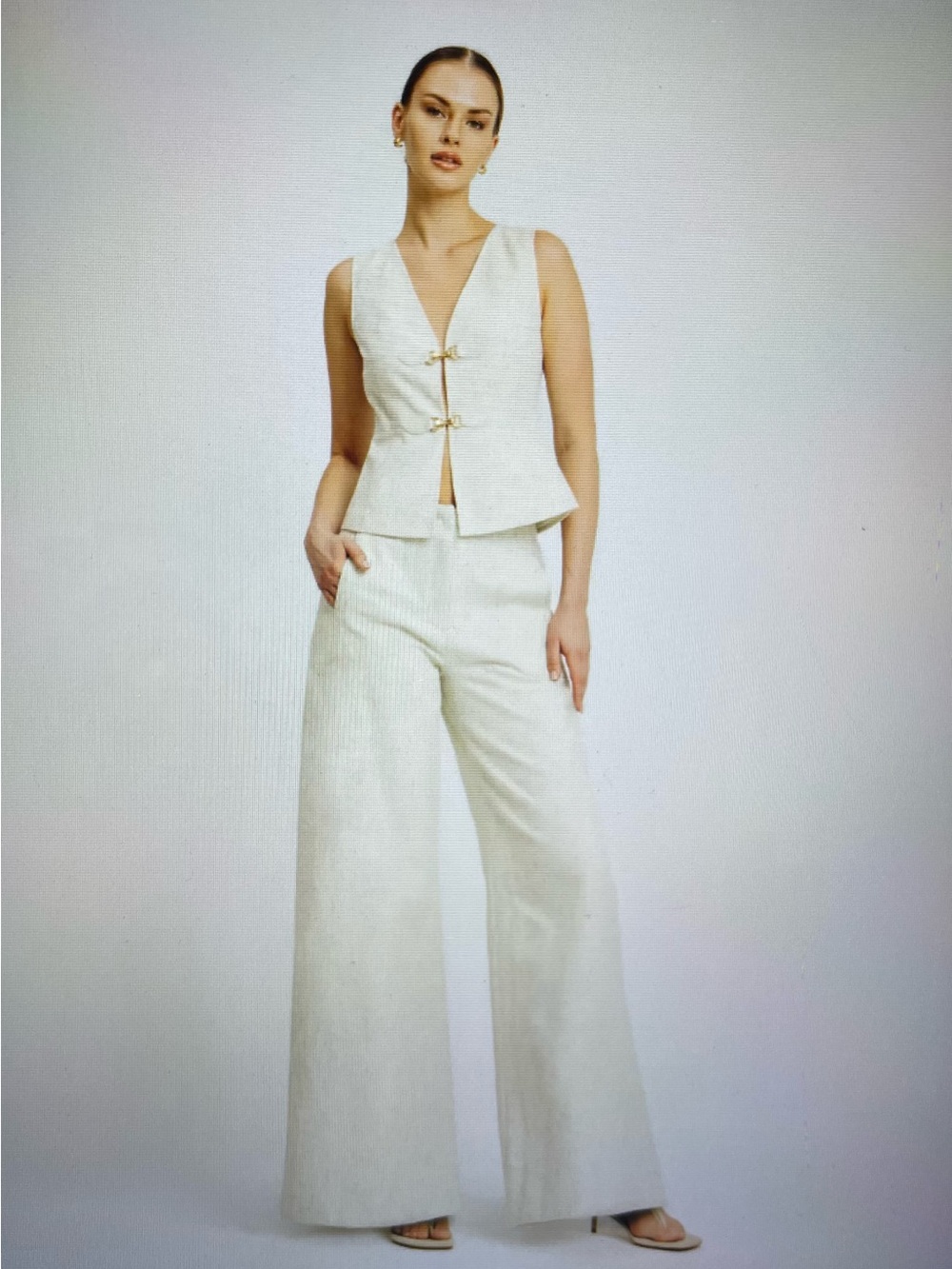 NWT Torn by Ronny Kobo Bernadette Top Vest In Light Ashe